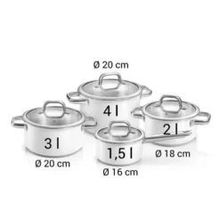 Topfset INDUKTION Kochtopfset 8 Tlg. X4 Töpfe MIT GLASDECKELN Edelstahl Weiß 9 Topfset INDUKTION Kochtopfset 8 Tlg. X4 Töpfe MIT GLASDECKELN Edelstahl Weiß -Küchenwaren Geschäft 0013827e8d9436f9121196aebe14b711