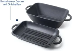 Hanseküche Gusseisen Bräter – Bereits Eingebrannter Gusseisen Topf 2in1 Mit Deckel, Gusseisenpfanne, Brotbackform Zum Brotbacken, Hochwertige Grillpfanne -Küchenwaren Geschäft 0223e03f347af1d9ec97f497fc1fa28d