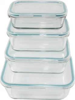 GOURMETmaxx Glas-Frischhaltedosen Klick-it 8-tlg. Frischhaltedosen 4er Set Glas Klick-It Gefrierdosen Lunchbox Brotdose Mikrowelle -Küchenwaren Geschäft 045f39ded48c105e3cd4b0da66b12372