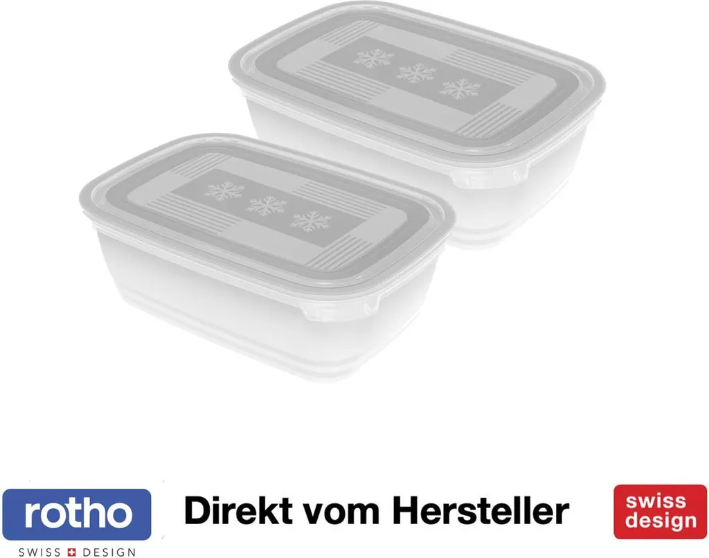 ROTHO Set Gefrierdosen 2 X 1.9 L FREEZE, Farbe:Transparent 3 ROTHO Set Gefrierdosen 2 X 1.9 L FREEZE, Farbe:Transparent