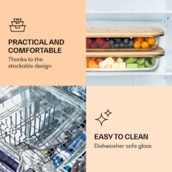 Klarstein Bambuswald Aufschnittbox Mit Deckel , 1 Liter , 2er Set , Glas & Bambus , Hitzebeständig , Spülmaschinenfest , Stapelbar 11 Klarstein Bambuswald Aufschnittbox Mit Deckel , 1 Liter , 2er Set , Glas & Bambus , Hitzebeständig , Spülmaschinenfest , Stapelbar -Küchenwaren Geschäft 056ea86707952675fab736ee4b6be6a6