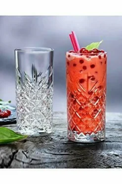 Pasabahce Timeless 520205 Longdrink Glas Wassergläser Kristall Design 4´er Set Transparent 365 Ml -Küchenwaren Geschäft 06fb601a0630459f07c7117b9d7c170d