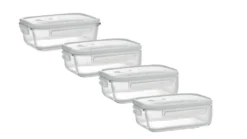 Glas Frischhaltedose Set Mit Deckel - 4x Vorratsdosen - Auslaufsicher Hitzebeständig Kältebeständig - Glasbehälter Boxen
