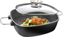 GSW Viereckbräter Gourmet GRANIT 28 X 28 X 8,5 Cm , Aluminium, Edelstahl, Glas, Viereckbräter Mit Aroma-Glasdeckel ø Ca. 28 X 28 X H 8,5cm 13 GSW Viereckbräter Gourmet GRANIT 28 X 28 X 8,5 Cm , Aluminium, Edelstahl, Glas, Viereckbräter Mit Aroma-Glasdeckel ø Ca. 28 X 28 X H 8,5cm -Küchenwaren Geschäft 08988284ddea9e22406c641eb2f9c5ba