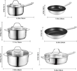 Topf-Set Topfset Induktion 10-teilig Edelstahl Kochtopf Set Mit Glasdeckel Edelstahl 18/10, Unbeschichtet Für Gas, Elektro, Halogen, Induktionsherde -Küchenwaren Geschäft 08c2b17ddbcf88ff0df26685d2bd5f92