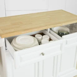 SoBuy FKW100-WN Kücheninsel Mit Arbeitsplatte Küchenwagen Mit 2 Türen Und Ausziehbarem Flaschenhalter Küchenschrank Sideboard Küchentrolley Weiß BHT Ca.: 115x90x46cm -Küchenwaren Geschäft 0b385c2d5bfe05215bd4e4ceadfae5d5