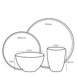 Mica Decorations Tabo Service Set Für 4 Personen - Keramik - Grau -Küchenwaren Geschäft 0c41a2402304b15577295790298ac206