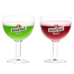 2er Set Berliner Kindl Weisse Gläser 300ml Bierglas Pokal Eichstrich 0,3L Edle Biertulpe Hoch Fuß
