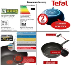 Tefal B30310 Cook&Clean Pfannenset 5tlg Hochrand, Pfanne 28cm + 30cm Hoher Rand, Teflon Antihaftbeschichtet, Bratpfanne Set Tief , Inkl. Deckel -Küchenwaren Geschäft 0d7491c9b890d2b2136cdbfe150a259c