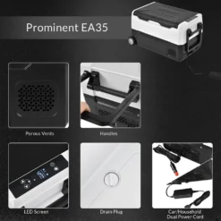 Merax Elektrisch Kühlbox Mit Kompressor 31.5L Schwarz, Mini Kühlschrank Tragbar Kühlleistung Bis -20° C, Gefrierbox 12/24 V Und 230 V Für Büro, Auto, Camping, Garten -Küchenwaren Geschäft 11501c8f5bb0391593434e0819da0553