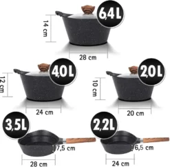 Melody Topfset Nero Antihaft Alugus Pfannen-Set Topf-Set Töpfe Bratpfannen 19-Teilig #3022 -Küchenwaren Geschäft 12e66b2026e9ca5f31012d77c9bab1de