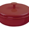 ø30cm KING® Eisengusstopf / Eisengrussbräter / Farbe: Dunkel-Rot / Ca. 9cm Hoch -Küchenwaren Geschäft 1354263d1840041301e454c5ea325f29