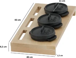 BBQ-Toro Mini Dutch Oven Set Mit Holzunterlage | 3 X Ø 11 Cm | Gusseisen Töpfe -Küchenwaren Geschäft 136aaa854273de98f8dbb4f6120a408f