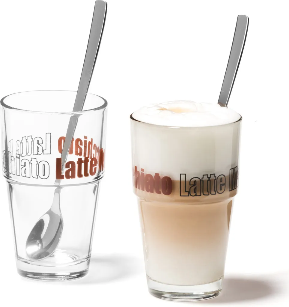 Leonardo Latte Macchiatto Becher 'Solo LM' Mit Löffel, 400ml, Ø 8,5 X 14,7cm (4er Set) 3 Leonardo Latte Macchiatto Becher 'Solo LM' Mit Löffel, 400ml, Ø 8,5 X 14,7cm (4er Set)
