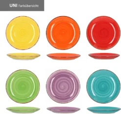 Service 18tlg. Tellerset Uni Bunt, Für 6 Personen In Unterschiedlichen Farben -Küchenwaren Geschäft 1c65c075116c299d879a5905dcb1c1ed