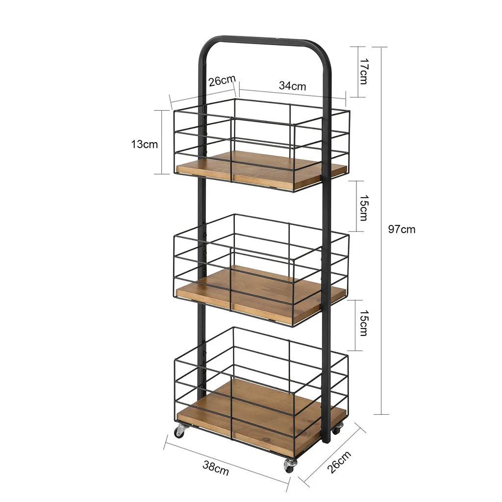 SoBuy NSR06-N Rollregal Mit 3 Körben Bad Wagen Badregal Küchenregal Rollbar Standregal Mit Griff Rollwagen Metall 9 SoBuy NSR06-N Rollregal Mit 3 Körben Bad Wagen Badregal Küchenregal Rollbar Standregal Mit Griff Rollwagen Metall – Bild 7