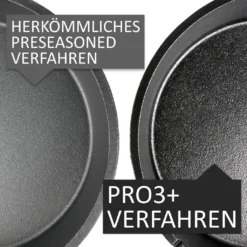 BBQ-Toro Ultimate PRO3+ Pfannen Set, 3-teilig, Gusseisen Bratpfanne, Steakpfanne -Küchenwaren Geschäft 29a85d76699bed781cc2d32f1ab68a40