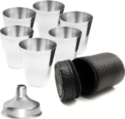 Outdoor Saxx® - 8-Teiliges Edelstahl-Becher Set, 6 Unzerbrechliche Schnaps-Becher, Schnaps-Gläser Aus Metall, Metall-Becher Mit Einfüll-Trichter Und Leder-Tasche, Ideales Flachmann-Zubehör 9 Outdoor Saxx® - 8-Teiliges Edelstahl-Becher Set, 6 Unzerbrechliche Schnaps-Becher, Schnaps-Gläser Aus Metall, Metall-Becher Mit Einfüll-Trichter Und Leder-Tasche, Ideales Flachmann-Zubehör -Küchenwaren Geschäft 2e9508b6198bd8338a3f9dda89430a3d