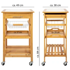 ONVAYA Küchenwagen Kyoto Auf Rollen, Küchenrollwagen Aus Bambus Mit Arbeitsplatte Weiß Aus Stein, Praktischer Beistellwagen Für Die Küche Inkl. Schubladen -Küchenwaren Geschäft 322d084a2d44800cf9a5b939765744ad