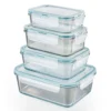 GOURMETmaxx Glas-Frischhaltedosen Klick-it 8-tlg. Frischhaltedosen 4er Set Glas Klick-It Gefrierdosen Lunchbox Brotdose Mikrowelle