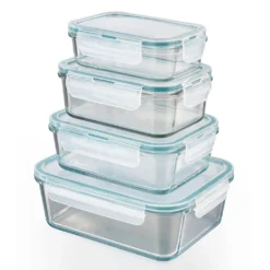 GOURMETmaxx Glas-Frischhaltedosen Klick-it 8-tlg. Frischhaltedosen 4er Set Glas Klick-It Gefrierdosen Lunchbox Brotdose Mikrowelle