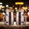 APS Bierkrug 2-er Set Humpen Aus Edelstahl Kupferbecher Bierseidel Metallbecher