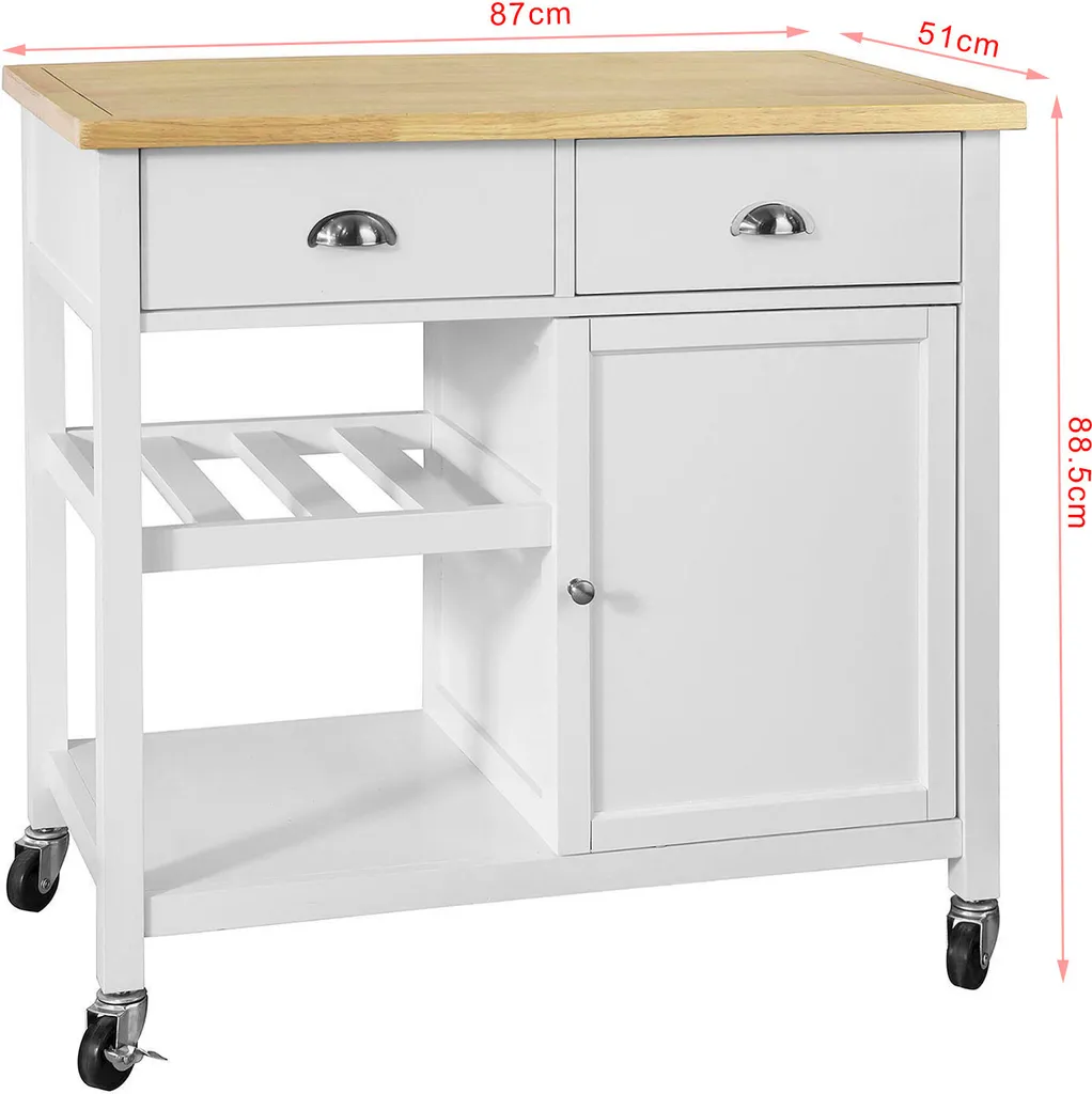 SoBuy Küchenwagen Mit Ablagen Und Schubladen Küchenschrank Rollwagen,FKW62-WN 7 SoBuy Küchenwagen Mit Ablagen Und Schubladen Küchenschrank Rollwagen,FKW62-WN – Bild 5