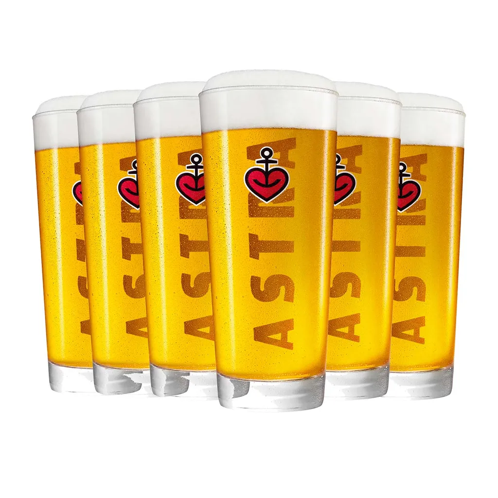 6 Stück Astra Bier Frankonia Glas Gläser-Set, 0,5 Liter, Von Rastal 3 6 Stück Astra Bier Frankonia Glas Gläser-Set, 0,5 Liter, Von Rastal