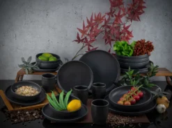 CreaTable 22978 Kombiservice Uno BLACK Für 4 Personen, Steinzeug, Schwarz (1 Set, 16-teilig) -Küchenwaren Geschäft 3ce8d77569b7ca9d7a4f079e1a28fff7