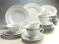 CreaTable 16135 Kombiservice Maria Theresia Für 6 Personen, Porzellan, Weiß (1 Set, 30-teilig) -Küchenwaren Geschäft 42571c27c28c77dfbab76d391b659c54