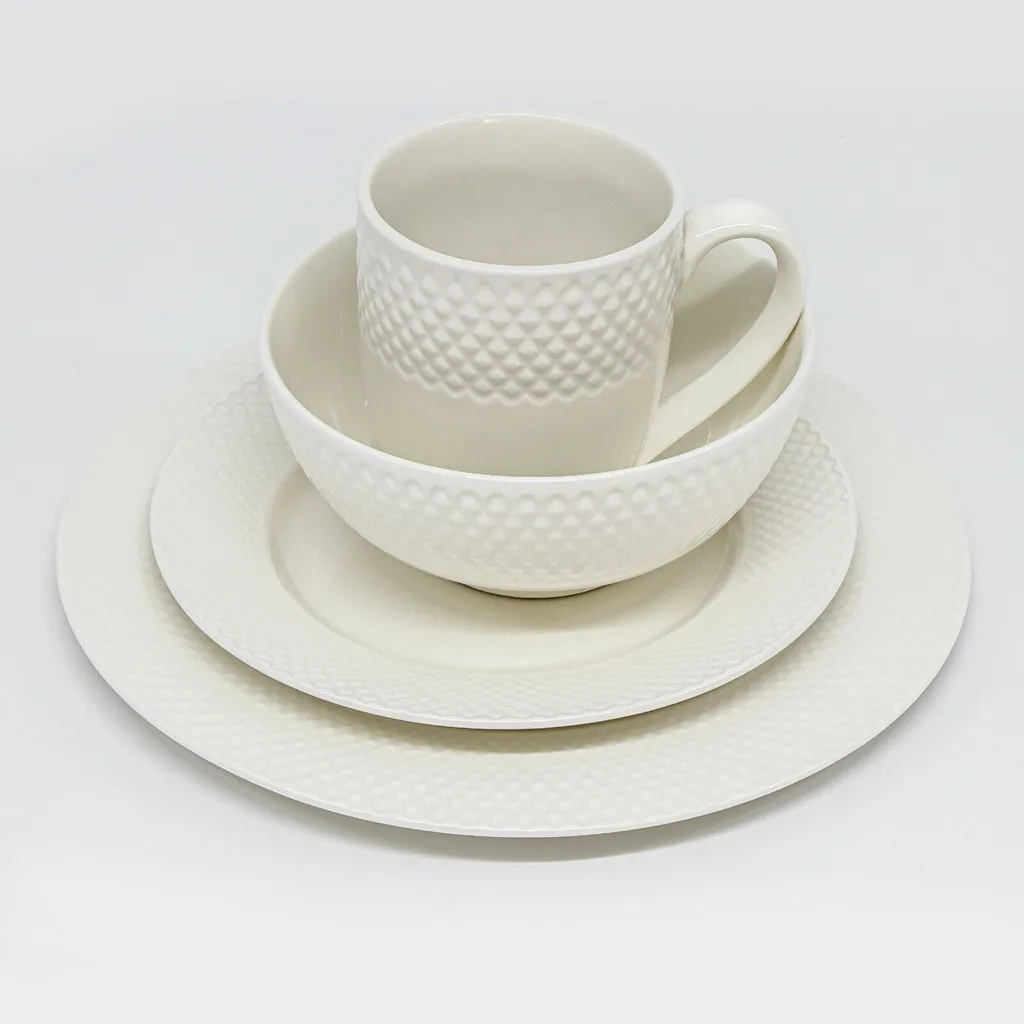 Porzellan Geschirr Set Weiß Für 4 Personen 16-teiliges Tafelservice Kombiservice 4 Porzellan Geschirr Set Weiß Für 4 Personen 16-teiliges Tafelservice Kombiservice – Bild 2