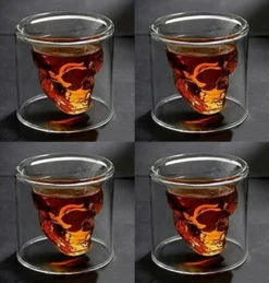 Skull-in-glass Winkee 4 Schnapsgläser Shot Glas Totenkopf Schädel 25ml Partyglas Weingläser