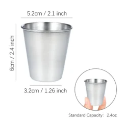 12 Stück Schnapsbecher 70ml Edelstahl Schnapsglas Edelstahlbecher Pinnchen Shot Gläser Becher -Küchenwaren Geschäft 4d2a73474f45eee7503507e6681e4a7e