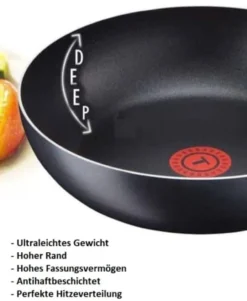 Tefal B30310 Cook&Clean Pfannenset 5tlg Hochrand, Pfanne 28cm + 30cm Hoher Rand, Teflon Antihaftbeschichtet, Bratpfanne Set Tief , Inkl. Deckel -Küchenwaren Geschäft 4d988e325cd7046b9d4369ea03c923f9