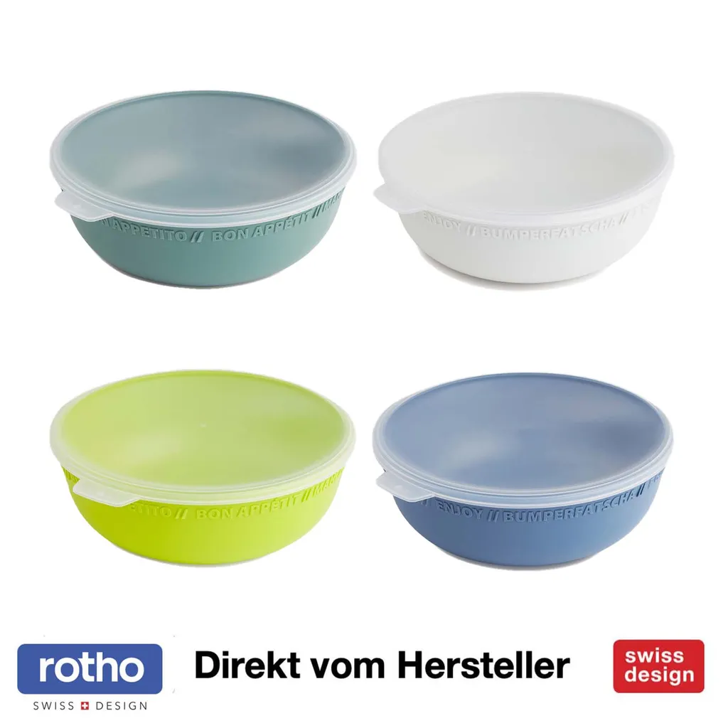 ROTHO Schüssel 1.02 L Mit Deckel TRESA, Farbe:Limettengrün 3 ROTHO Schüssel 1.02 L Mit Deckel TRESA, Farbe:Limettengrün