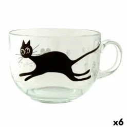 Tazza Luminarc Mistigri Grande Trasparente Gatto Vetro (500 Ml) (6 Unità)
