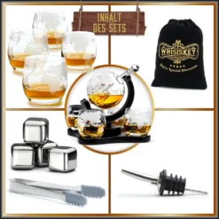 Whisiskey - Whisky Karaffe - Geschenke Für Männer - Komplette Whiskey Set - Globus - 900ML – Inkl. 4 Whisky Steine, 4 Whisky Gläser & Ausgießer - Whisky Dekanter – Whiskygläser - Natursteine 16 Whisiskey - Whisky Karaffe - Geschenke Für Männer - Komplette Whiskey Set - Globus - 900ML – Inkl. 4 Whisky Steine, 4 Whisky Gläser & Ausgießer - Whisky Dekanter – Whiskygläser - Natursteine -Küchenwaren Geschäft 5925e7c4ae6b11b2dd1ff824ec6d6a7b