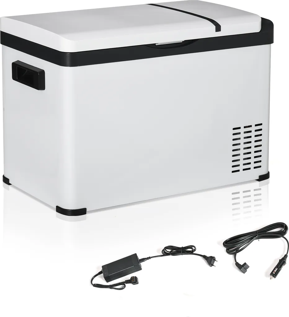 Outsunny Kühlbox Auto 30L Mit LCD-Anzeige Kompressor Autokühlschrank Elektrisch Boot Camper Reisen 12/24V DC Und 110-240V AC Weiß 3 Outsunny Kühlbox Auto 30L Mit LCD-Anzeige Kompressor Autokühlschrank Elektrisch Boot Camper Reisen 12/24V DC Und 110-240V AC Weiß