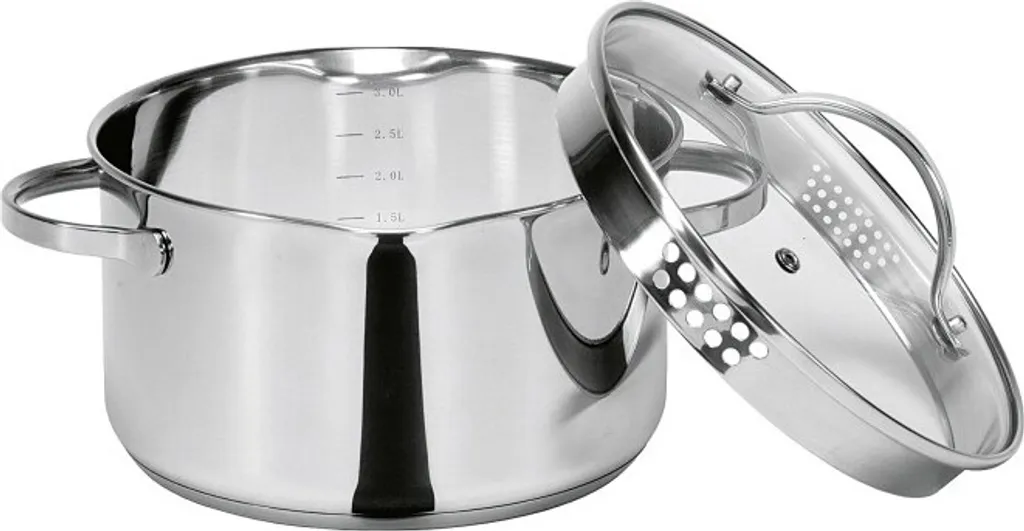 Krüger Kochtopf Aus Rostfreiem Edelstahl Fassung 3000ml 20cm 4 Krüger Kochtopf Aus Rostfreiem Edelstahl Fassung 3000ml 20cm – Bild 2