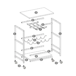 VASAGLE Servierwagen, Küchenwagen Auf Rollen, Mit Ablagen, Glas- Und Flaschenhaltern, 60 X 40 X 75 Cm, Industrie-Design, Vintagebraun-schwarz LRC087B01 -Küchenwaren Geschäft 6057c9274d7b0732968841df08876112