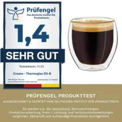Creano Doppelwandige Espresso-Gläser, 4er-Set 100ml Thermo-Gläser Mit Schwebe-Effekt -Küchenwaren Geschäft 60b5534962f8254466d484c1de88b9f1