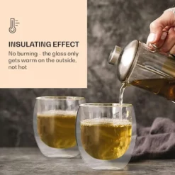 DUOS 4X 410ml Jumbo Doppelwandige Thermo-Gläser + 4X Edelstahl-LÖFFEL, Für Latte Macchiato, Cocktails, Vorspeisen By Feelino -Küchenwaren Geschäft 619d2aac8bbe8f00c93bf0af1e25395f