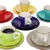 18tlg Kaffeeservice Malaga Kaffee Tee-Gedeck 6Pers Kaffeetassen Dessertteller Abstrakt Handbemalt -Küchenwaren Geschäft 61ea6dd51b5b2a848130df208231c751