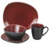Van Well 16tlg. Kombi-Set Elements Rot 4Pers. Steingut Becher Teller Schale -Küchenwaren Geschäft 689e467392e502f9910171223431bed1