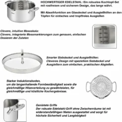 Tefal G719S734 DUETTO 8-tlg.Set 3x Kochtopf/Glasdeckel + Stieltopf + Suppenkelle -Küchenwaren Geschäft 68d5f8927e6d56776b8d82471e8db27d