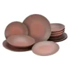 CreaTable 22489 Tafelservice Vesuvio Für 4 Personen, Steinzeug, Rot (1 Set, 12-teilig) -Küchenwaren Geschäft 692140e765d81ed5adf423b664c8a661