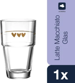 LEONARDO 043467 Solo Latte Macchiato Becher Mit Motiv Herzen, Glas, 410 Ml, Klar -Küchenwaren Geschäft 69c89e0a69702d0e46aa7c78e64e3726