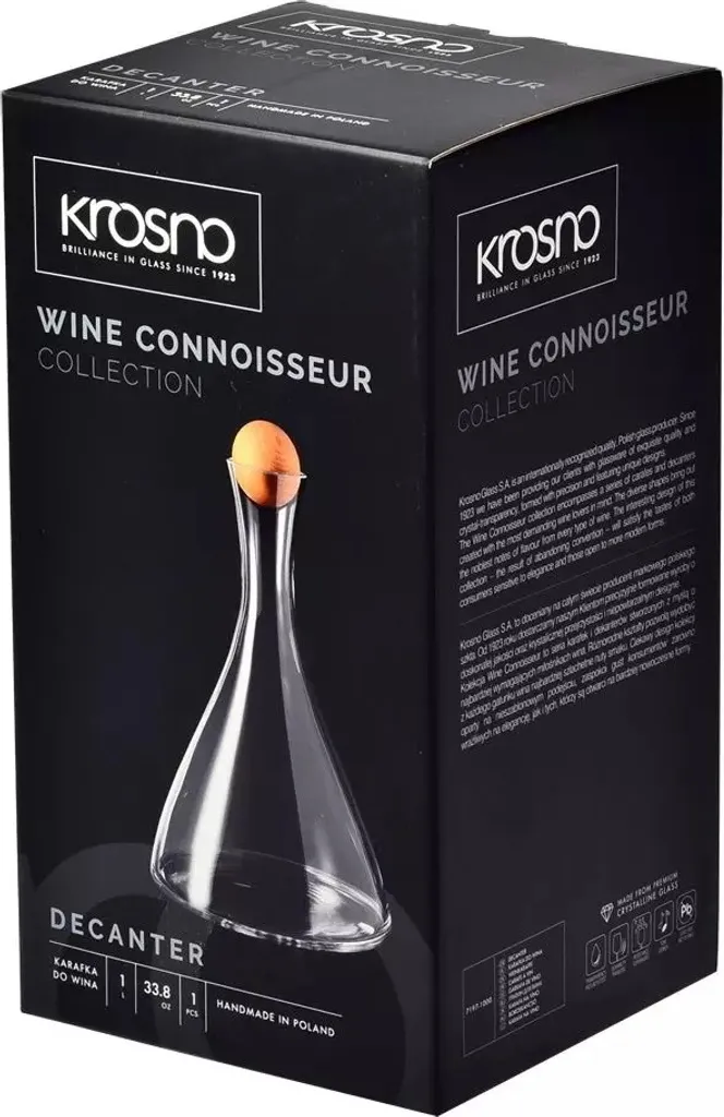 KROSNO Wine Connoisseur Wein Karaffe Rotwein Dekanter, 1000 Ml, Handgemacht 10 KROSNO Wine Connoisseur Wein Karaffe Rotwein Dekanter, 1000 Ml, Handgemacht – Bild 8