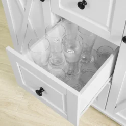 SoBuy FKW96-WN Kücheninsel Mit Arbeitsplatte Küchenwagen Mit 2 Türen Küchenschrank Mit 3 Schubladen Sideboard Weiß BHT Ca.: 116x93x46cm -Küchenwaren Geschäft 7070c9d86e65e17c166c7083f38cb95f