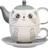 Tea For One / Teeset / Teeservice Sweet-Line Cat Face, Teekanne 400ml Mit Teetasse 200ml, Keramik -Küchenwaren Geschäft 729bcbf2e58d006af92db2f2b14799e4
